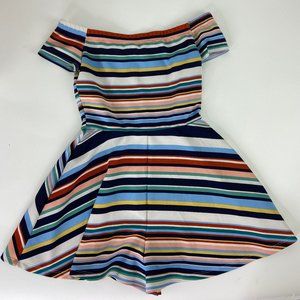 Stripes Multicolor Off the Shoulder Romper